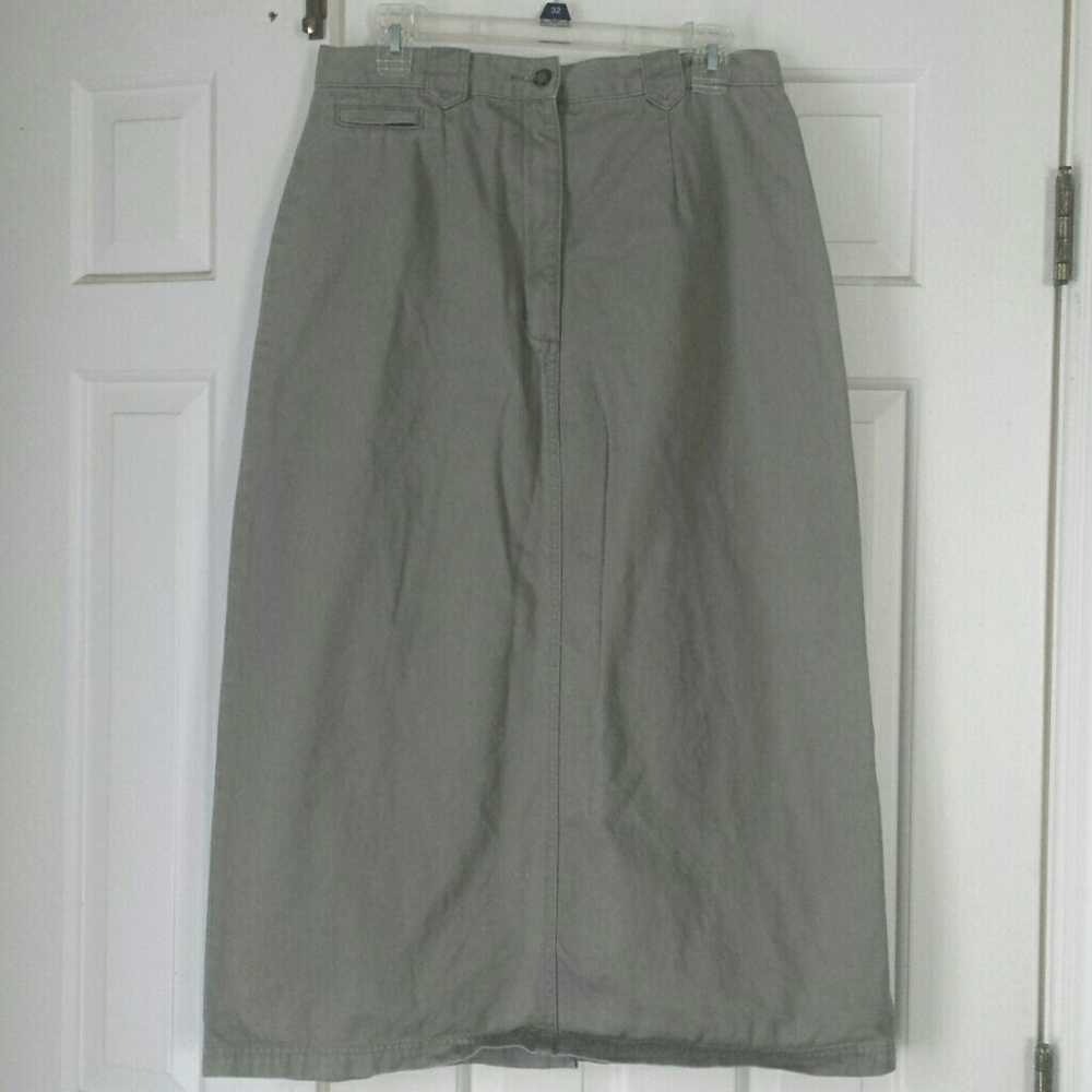 Woolrich women's Vintage midi skirt khaki green clay green size 12
